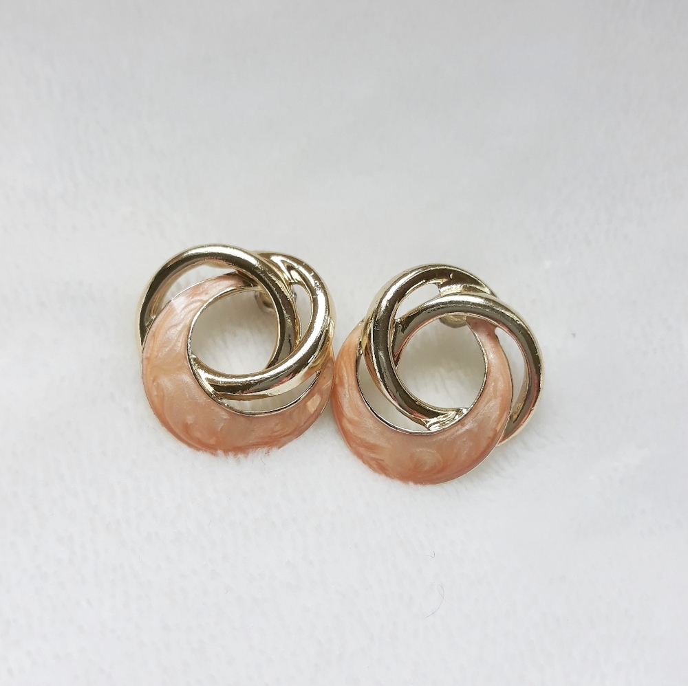 Vintage Orange Post Back Earrings